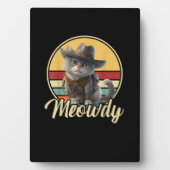 Grappige Cowboy Cat Mashup Meow Howdy Kitten Lover Fotoplaat (voorkant)