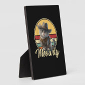 Grappige Cowboy Cat Mashup Meow Howdy Kitten Lover Fotoplaat (Zijkant)