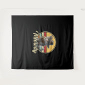 Grappige Cowboy Cat Mashup Meow Howdy Kitten Lover Wandkleed (Voorkant (horizontaal))