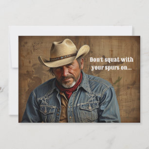 Grappige Cowboy Citaat Boer Rancher Landelijk West Feestdagenkaart