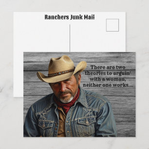 Grappige Cowboy Citaat Ranchers Boerderij Land Wes Briefkaart