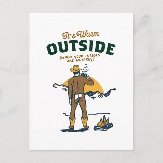 Grappige Cowboy die Whisky Drinkt Briefkaart (Voorkant)