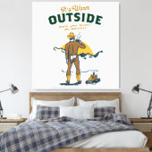 Grappige Cowboy die Whisky Drinkt Canvas Afdruk (Insitu (Slaapkamer))