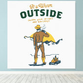 Grappige Cowboy die Whisky Drinkt Canvas Afdruk (Insitu (Houten vloer))