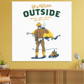Grappige Cowboy die Whisky Drinkt Canvas Afdruk (Insitu (Woonkamer))