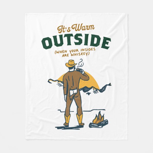 Grappige Cowboy die Whisky Drinkt Fleece Deken (Voorkant)