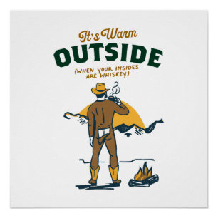Grappige Cowboy die Whisky drinkt Perfect Poster
