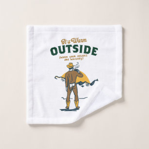 Grappige Cowboy die Whisky drinkt Washandje