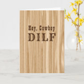 Grappige Cowboy DILT Vaderdag Raunchy Volwassen Hu Kaart (Gele Bloem)