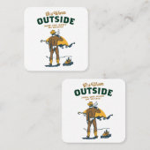 Grappige cowboy Drink whisky Vierkante Visitekaartje (Voorkant / Achterkant)