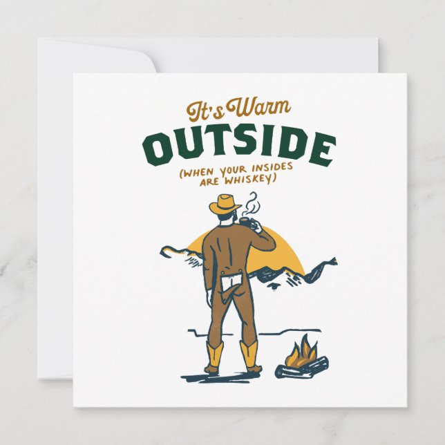 Grappige Cowboy Drinkende Whisky (Voorkant)