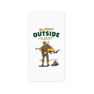 Grappige Cowboy Drinkt Whiskey Etiket