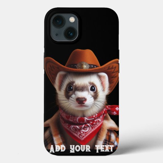 Grappige Cowboy Ferret Westerne stijl Case-Mate iPhone Case (Achterkant)