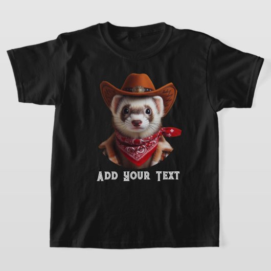 Grappige Cowboy Ferret Westerne stijl T-shirt (Laagn)