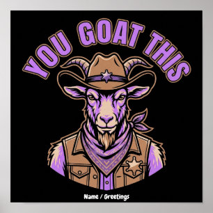 Grappige Cowboy Geit Motivatie Grappige Slogan Wes Poster