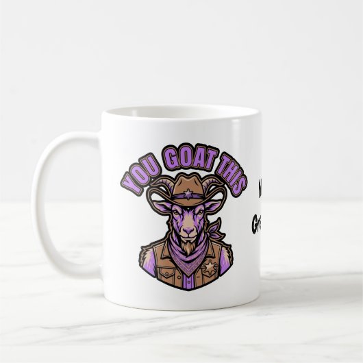 Grappige Cowboy Geit Motiverende Spelling Western Koffiemok (Links)