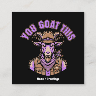 Grappige Cowboy Geit Motiverende Spelling Western Vierkante Visitekaartje