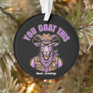 Grappige Cowboy Geit Motiverende Woordspeling West Ornament