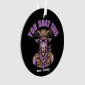 Grappige Cowboy Geit Motiverende Woordspeling West Ornament (voorkant)