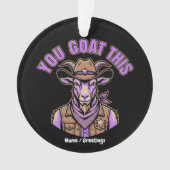 Grappige Cowboy Geit Motiverende Woordspeling West Ornament (voorkant)