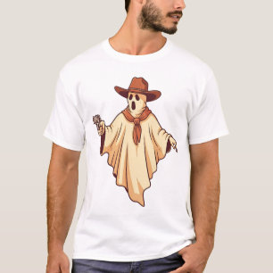 Grappige Cowboy Halloween Kleding Geest T-shirt