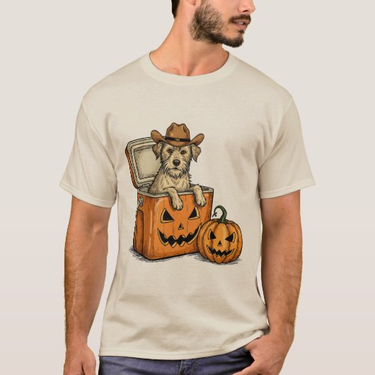 Grappige Cowboy Hond T-shirt (Voorkant)