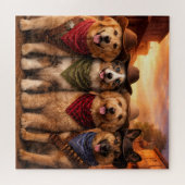 Grappige Cowboy Honden Puzzel | Wilde Westen Hond (Horizontaal)