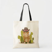 Grappige cowboy kat tote bag (Voorkant)