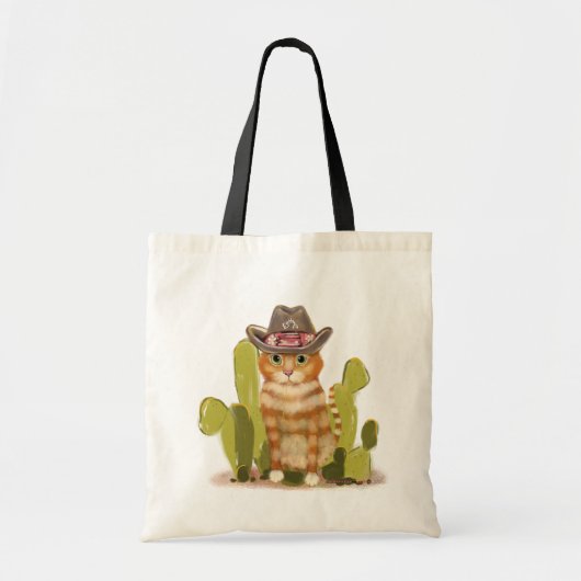 Grappige cowboy kat tote bag (Voorkant)