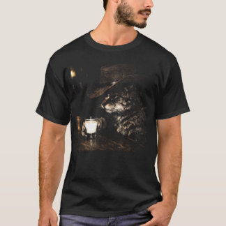 Grappige Cowboy Kat Western Meme Retro Esthetiek T-shirt
