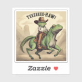 Grappige cowboy kikker rijden freaky paard geperso sticker (Vel)