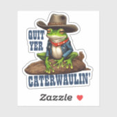 Grappige cowboy kikker westerne caterwaulin gepers sticker (Vel)
