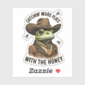 Grappige cowboy kikker westerne vliegen gepersonal sticker (Vel)