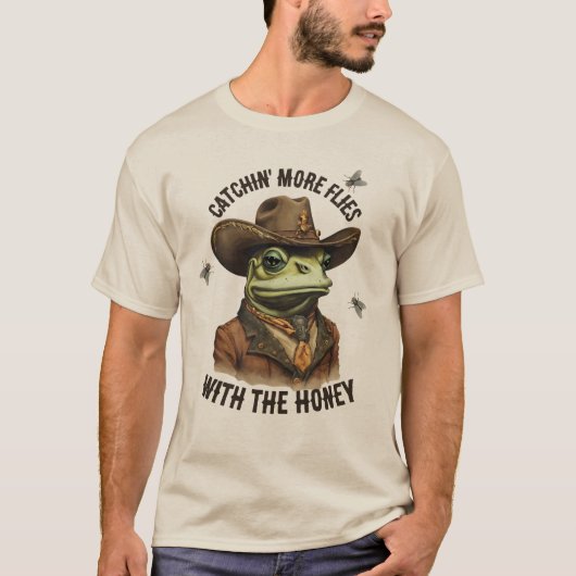 Grappige cowboy kikker westerne vliegen gepersonal t-shirt (Voorkant)
