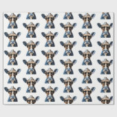 Grappige Cowboy Koe met Zonnebril Patroon Cadeaupapier (Vlak)