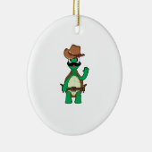 Grappige cowboy schildpad sheriff keramisch ornament (Rechts)