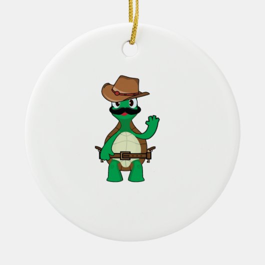 Grappige cowboy schildpad sheriff keramisch ornament (Voorkant)