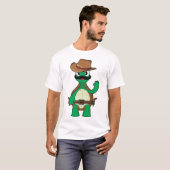 Grappige cowboy schildpad sheriff t-shirt (Voorkant volledig)