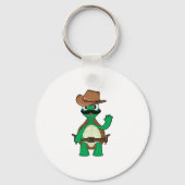 Grappige cowboy schildpad sherrif sleutelhanger (Voorkant)