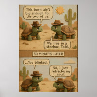 Grappige Cowboy Schildpadden Woestijn Schietpartij