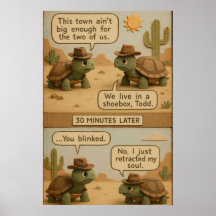 Grappige Cowboy Schildpadden Woestijn Schietpartij