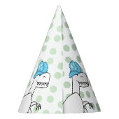 Grappige Cowboy Trex Dinosaurus Kinderen Verjaarda Feesthoedjes (Achterkant)