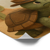 Grappige Cowboy Turtles Desert Standoff Comic Poster (Hoek)