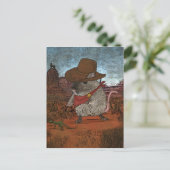 Grappige cowboy verjaardag briefkaart (Staand voorkant)