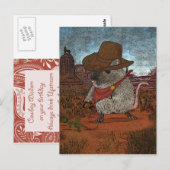 Grappige cowboy verjaardag briefkaart (Voorkant / Achterkant)