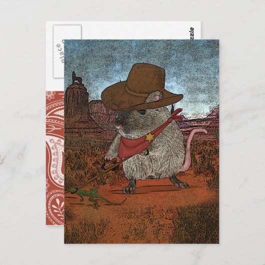 Grappige cowboy verjaardag briefkaart (Voorkant / Achterkant)
