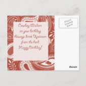 Grappige cowboy verjaardag briefkaart (Achterkant)