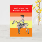 Grappige cowboy verjaardagskaart kaart (Gele Bloem)