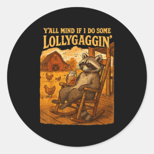 Grappige Cowboy Wasbeer, Hebben jullie Ergens Bezw Ronde Sticker