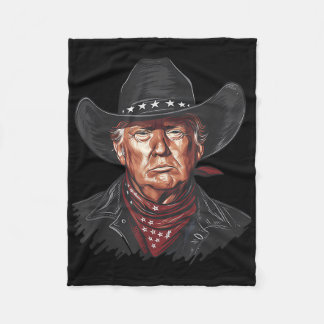 Grappige cowboy Western Donald Trump Amerikaanse v Fleece Deken